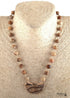Boho Necklace, RH Rose Quart Amazonite, Half Moon Pink Natural Stone